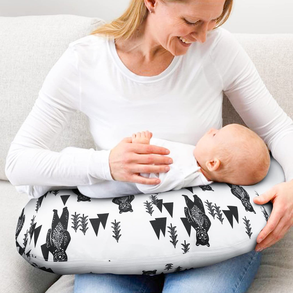 Nursing Pillow Cover 2 Pack Nursing Pillow Slipcovers for Breastfeeding Moms, Ultra-Soft Fit Standard Infant Nursing Pillows & Positioners for Baby Boy Girl