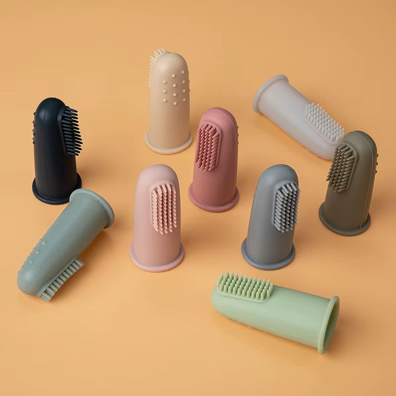 1Pcs Children Teether Oral Care Cleaning Brush Baby Health Finger Toothbrush New Born Baby Items Travel Portable Accessories