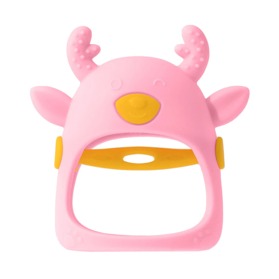 1PC Silicone Baby Teether Cartoon Deer Shape Teethering Toys Cute Baby Toys Soft Baby Care Utensils Anti-Eating Baby Items