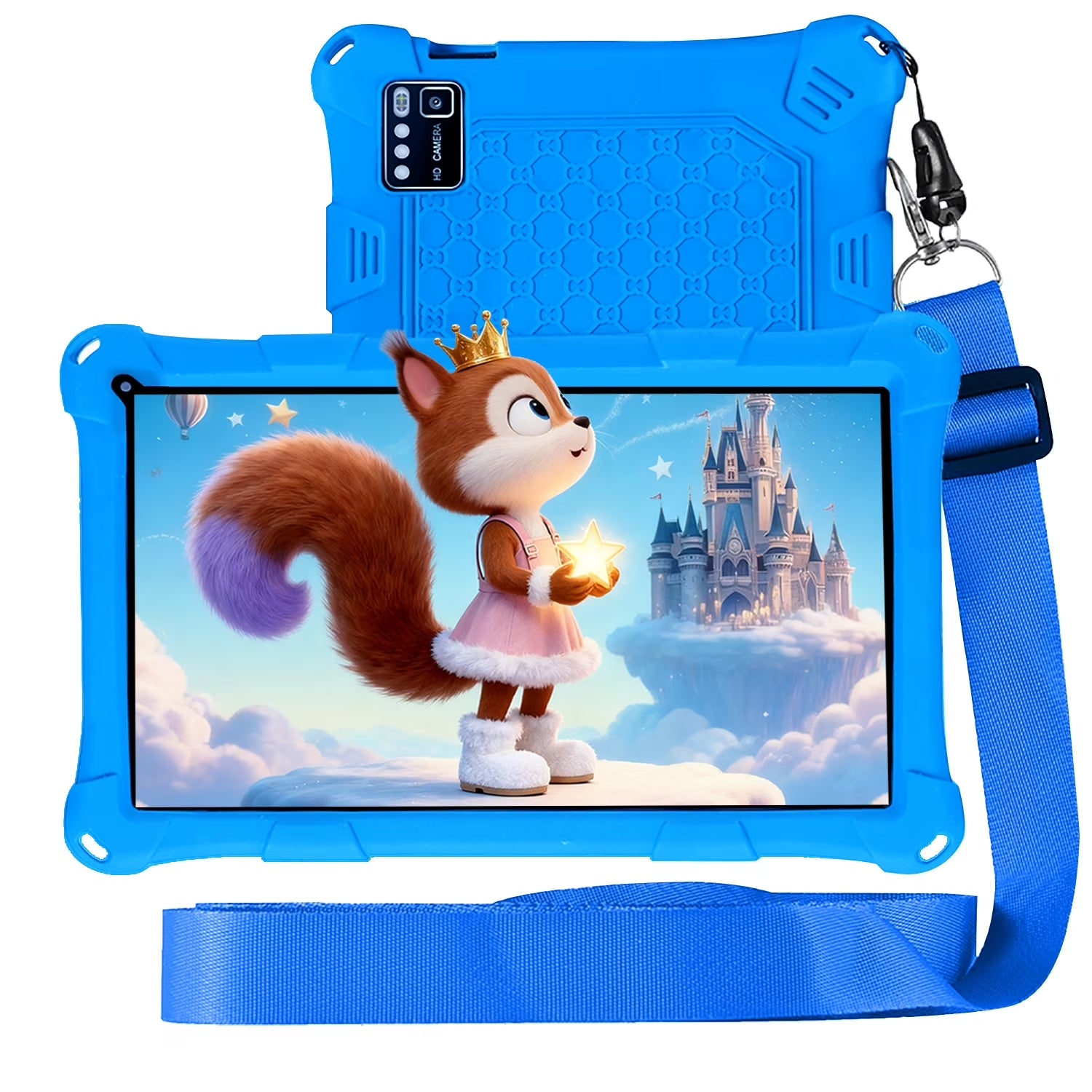 Kids Tablet, 7-Inch Kids Tablet, Android Tablet, 3+5 RAM 64GB ROM (TF CARD 256GB) Google Certified, Kids Software Pre-Installed, Wifi, Shockproof Case, Gift for Kids, (Blue)