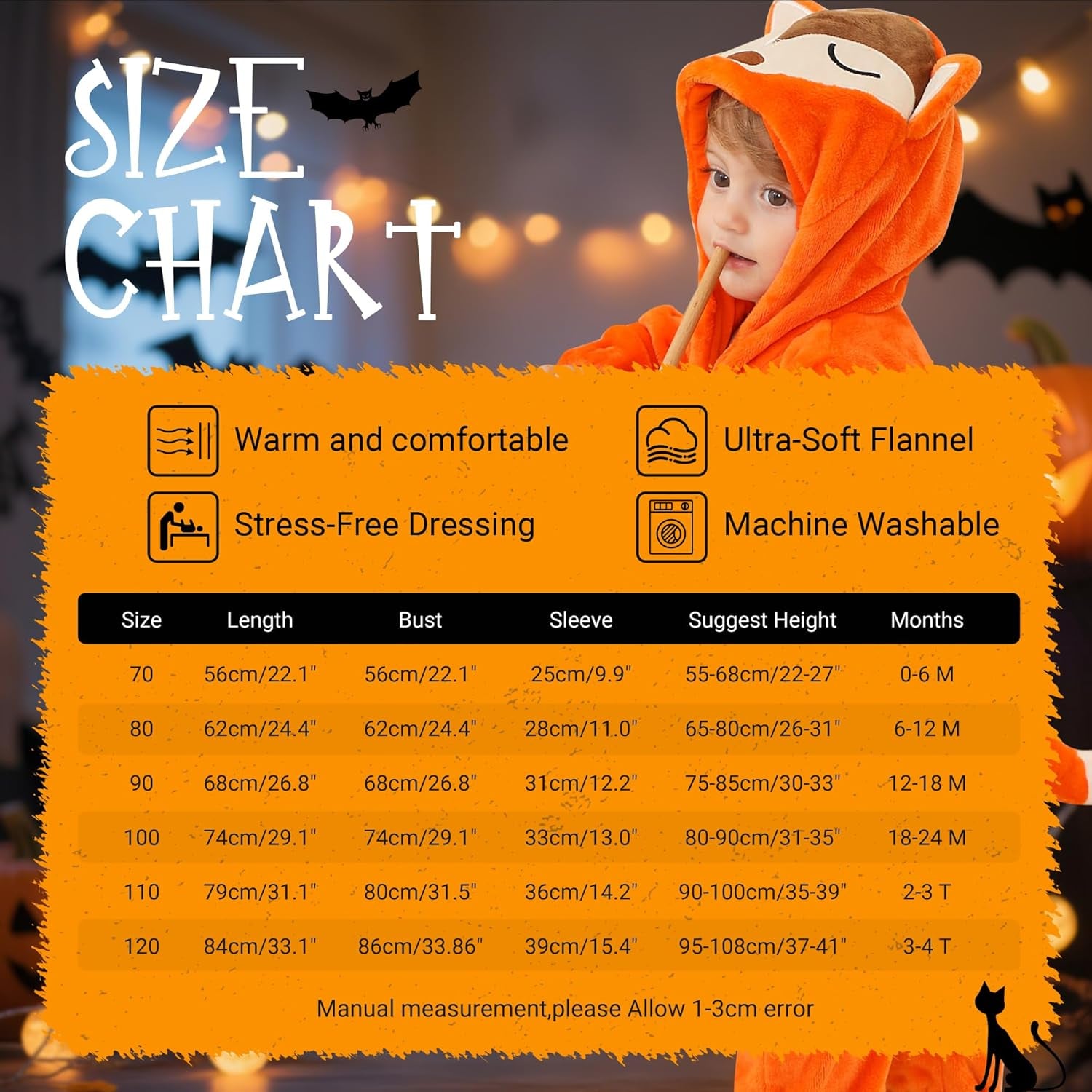 Unisex Baby Animal Costume Winter Autumn Flannel Hooded Romper Cosplay Jumpsuit