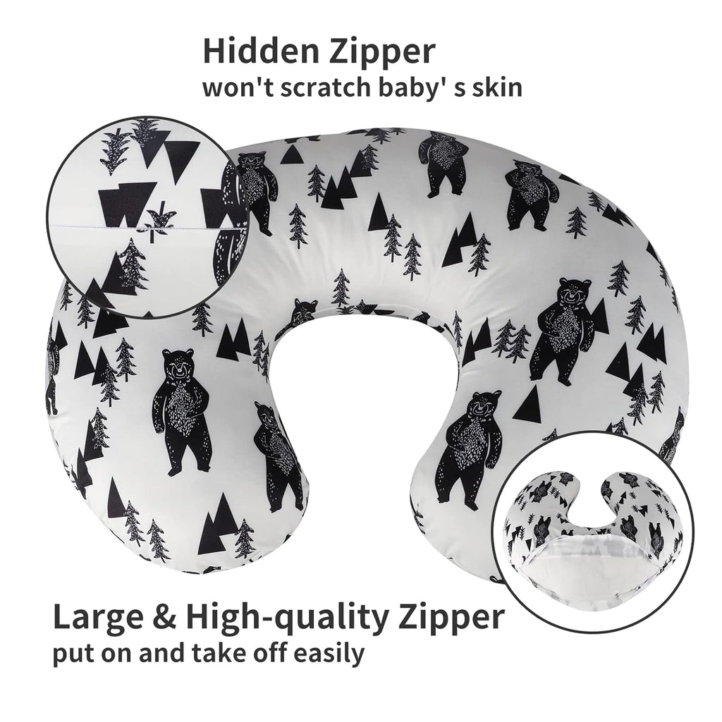 Nursing Pillow Cover 2 Pack Nursing Pillow Slipcovers for Breastfeeding Moms, Ultra-Soft Fit Standard Infant Nursing Pillows & Positioners for Baby Boy Girl