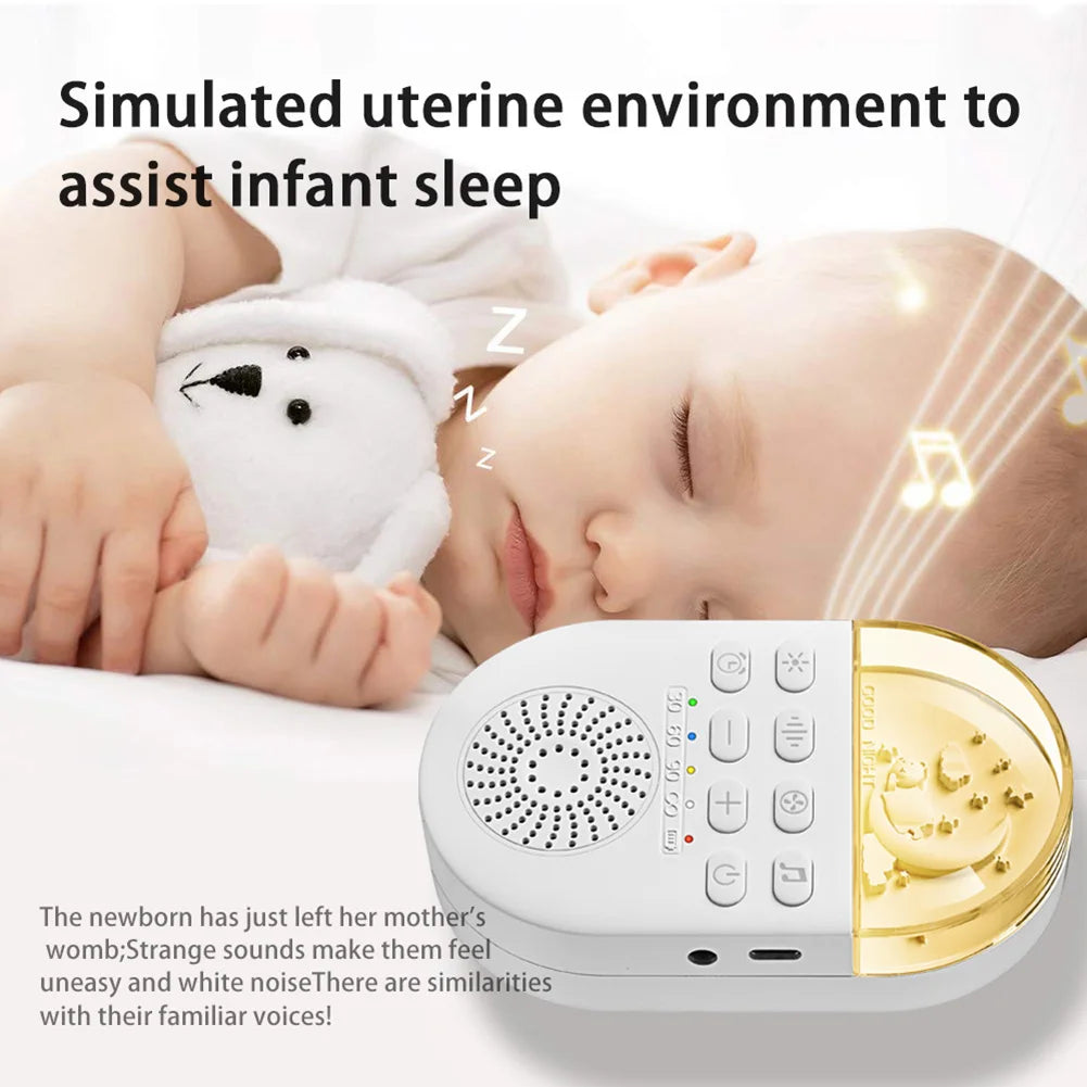 Baby White Noise Sound Machine 24 Soothing Sounds Baby White Noise Machine Sleeping Relaxation Rechargeable for Home Travel