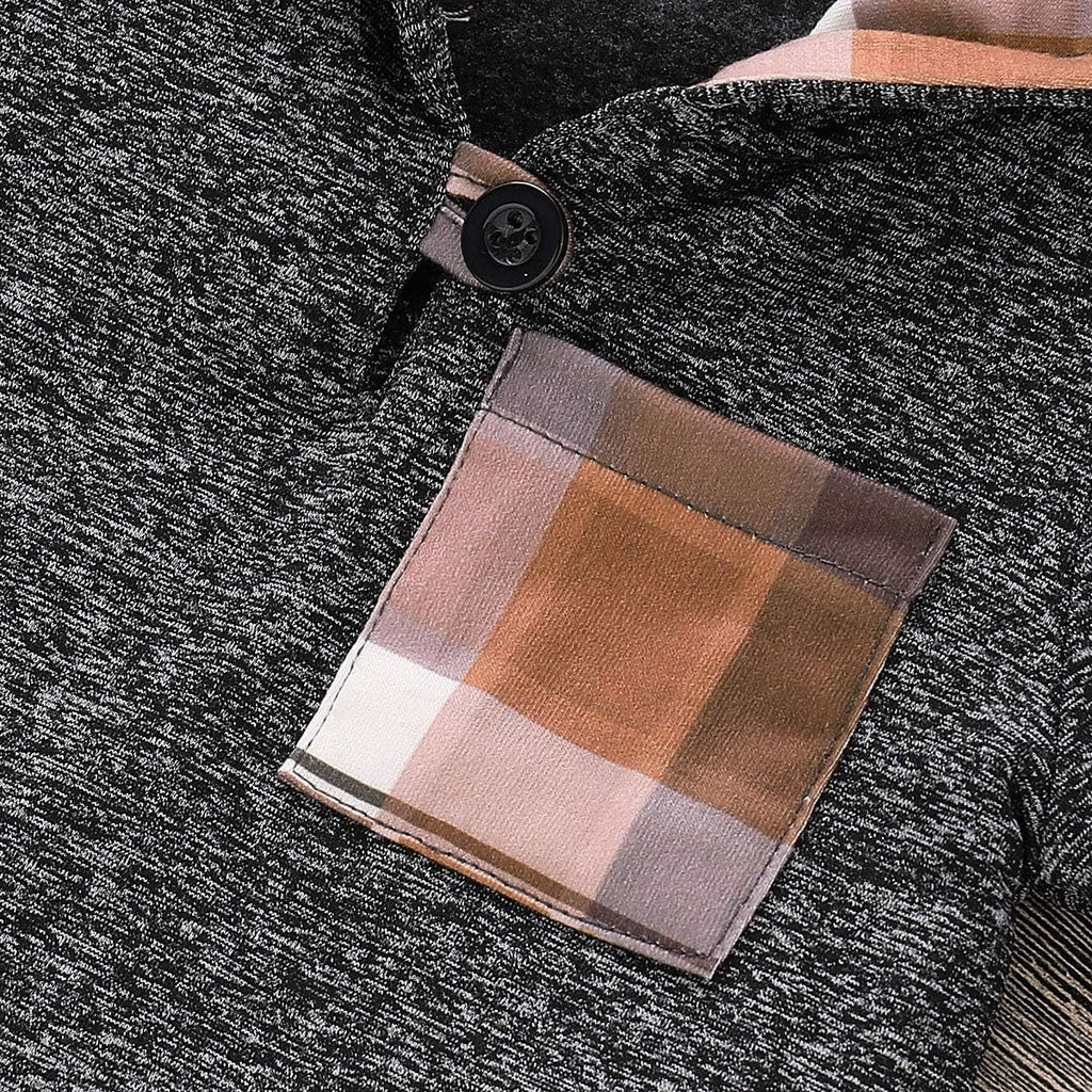 Toddler Baby Boys Clothes Infant Christmas Plaid Long Sleeve Hoodie Sweatshirt Pants Set Fall Winter Xmas Outfits