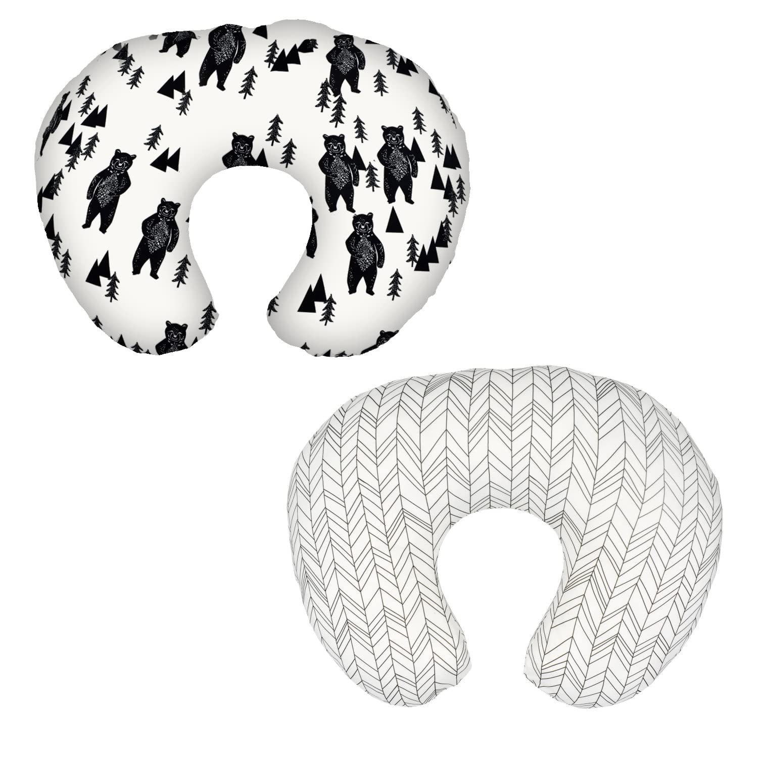 Nursing Pillow Cover 2 Pack Nursing Pillow Slipcovers for Breastfeeding Moms, Ultra-Soft Fit Standard Infant Nursing Pillows & Positioners for Baby Boy Girl