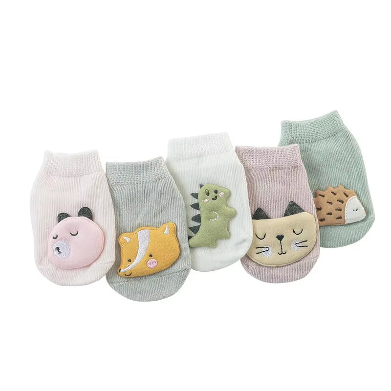3Pairs Dinosaur Baby Socks for Girls Boys Child Anti-Slip Socks Children Infant Baby Stuff New Born Baby Items 0-3Y Floor Socks