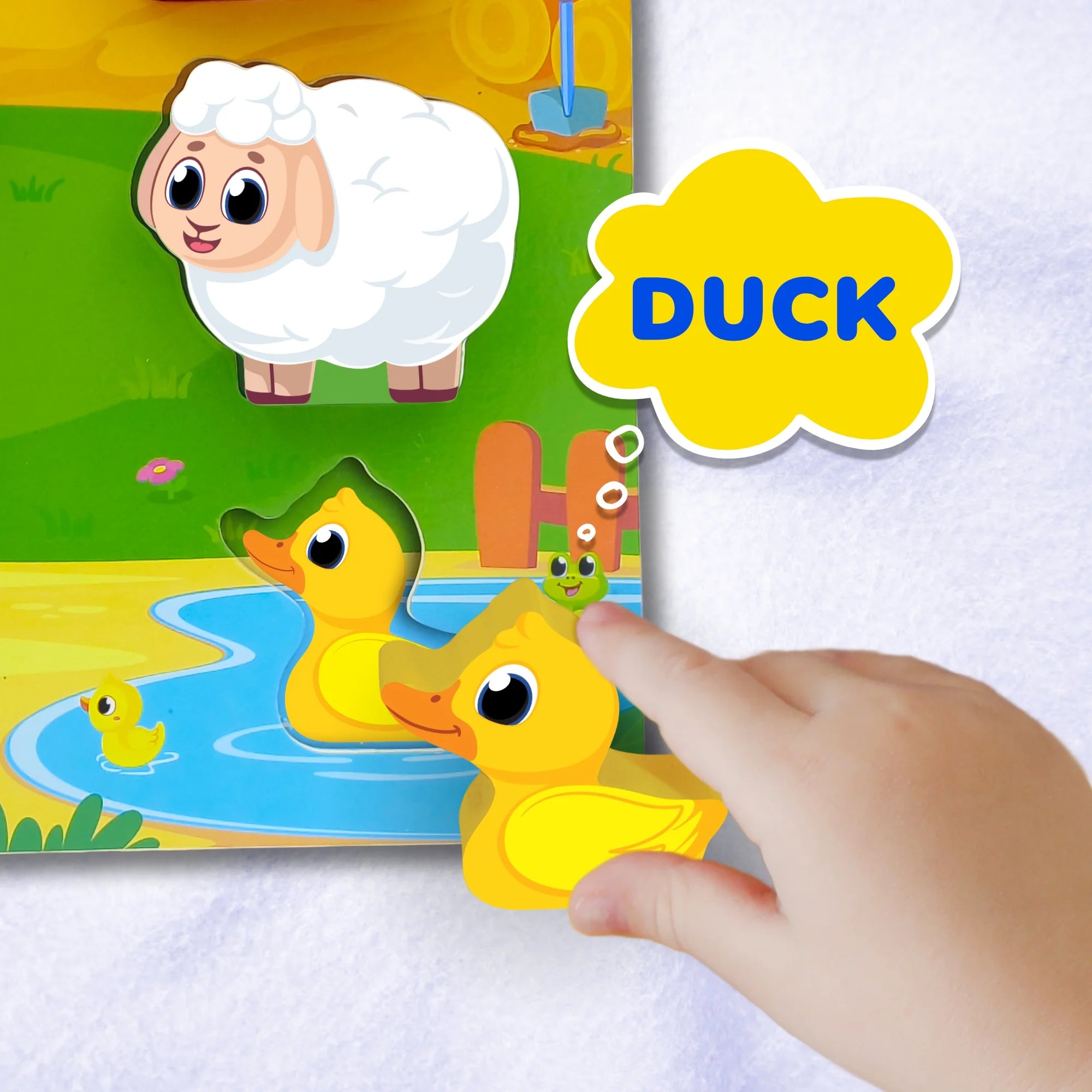 Farm Animal Toys for Kids, Wooden Puzzle Board, Toddler and Preschool Toys