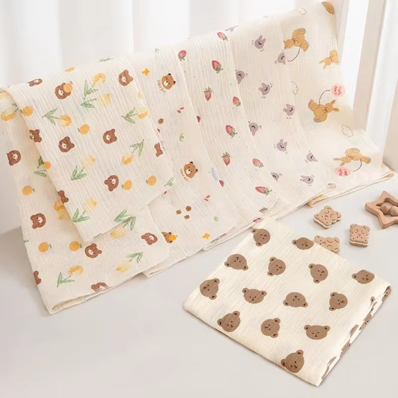 Baby Receive Blanket for Newborn Cotton Muslin Cover Swaddle Blanket Bedding Infant Bath Towel Baby Items Mother Kids Stuff 80Cm
