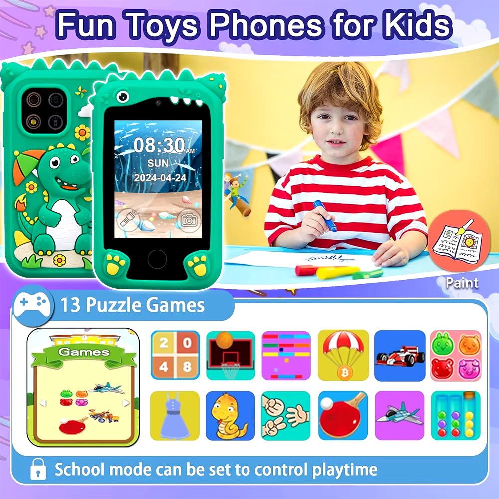 Kids Smart Educational Toys Musci Player Learning Selfie Toddler Phone for Children Age 3-12 Best Christmas Birthday Gifts
