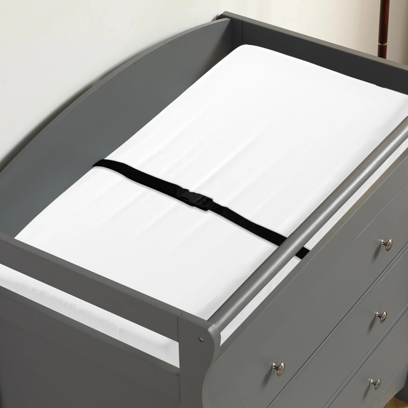 Wood Changing Table with Drawers,Baby Dresser, Infant Diaper Station Nursery Organizer, Gray