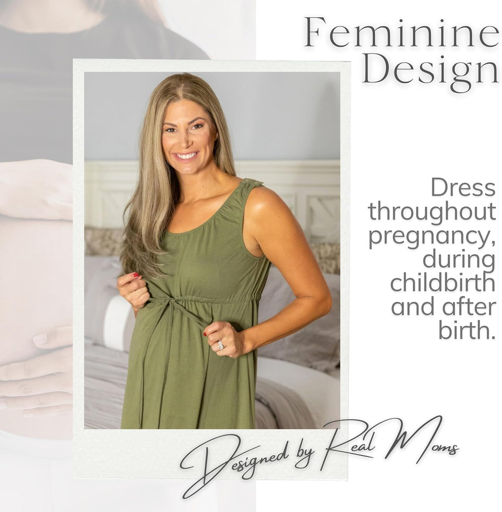 Labor and Delivery Gown for Hospital – 3-In-1 Labor/Delivery/Nursing Gown – Maternity Sleepwear