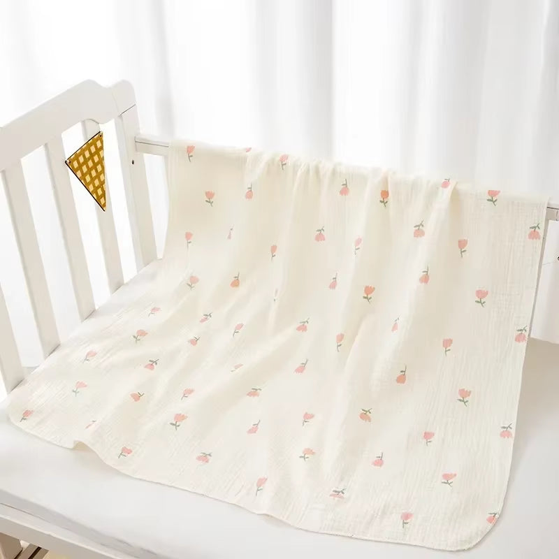 Baby Receive Blanket for Newborn Cotton Muslin Cover Swaddle Blanket Bedding Infant Bath Towel Baby Items Mother Kids Stuff 80Cm