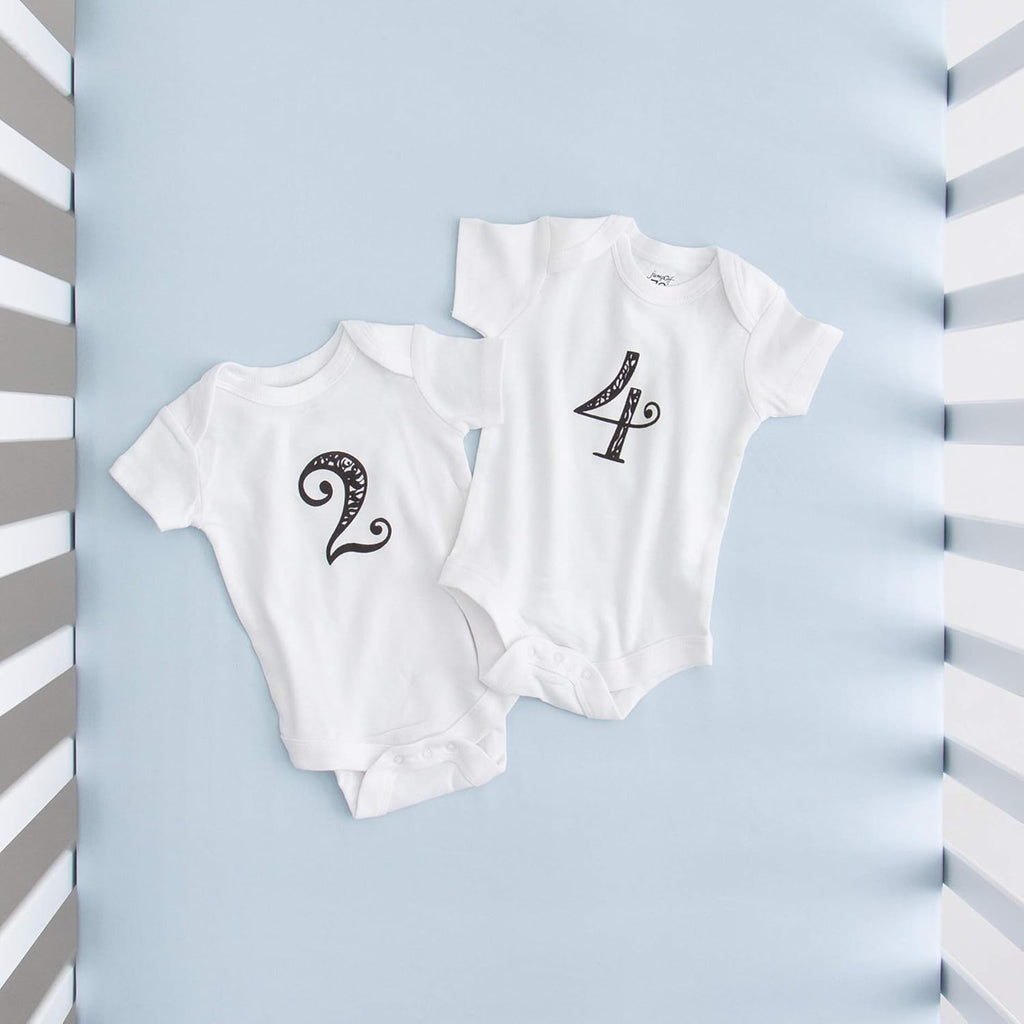 - Seize the Moment Baby Milestone Onesies, 1 through 12 Bodysuit Set with Numbers, Newborn Essentials