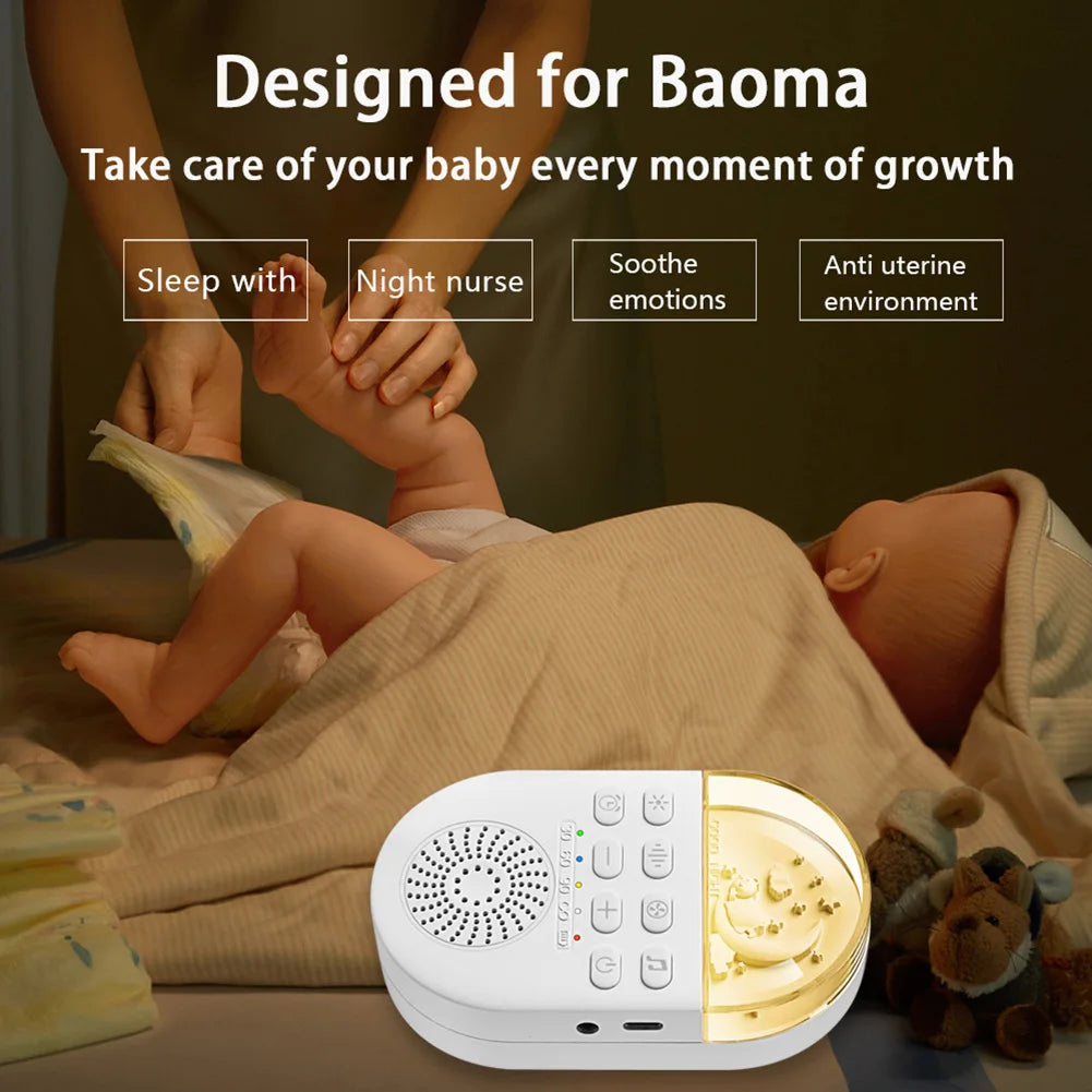 Baby White Noise Sound Machine 24 Soothing Sounds Baby White Noise Machine Sleeping Relaxation Rechargeable for Home Travel