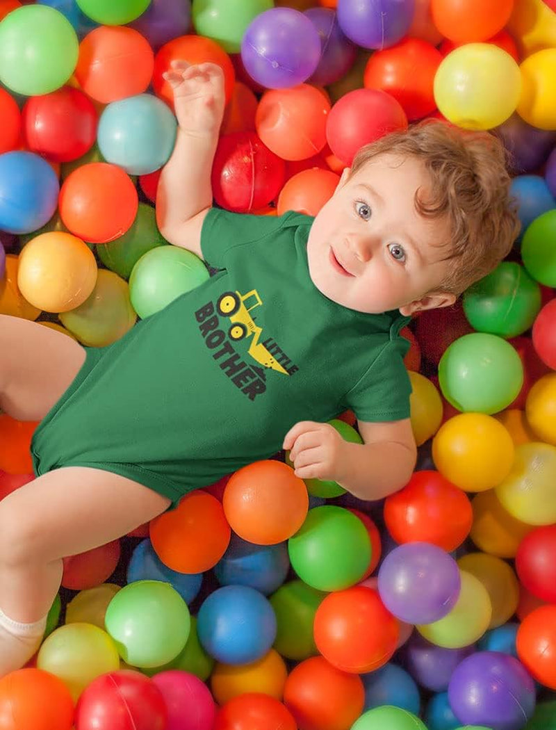 Big Brother & Little Bro Matching Tractor Outfits - Toddler T-Shirt & Baby Bodysuit - Sibling Gift for Boys