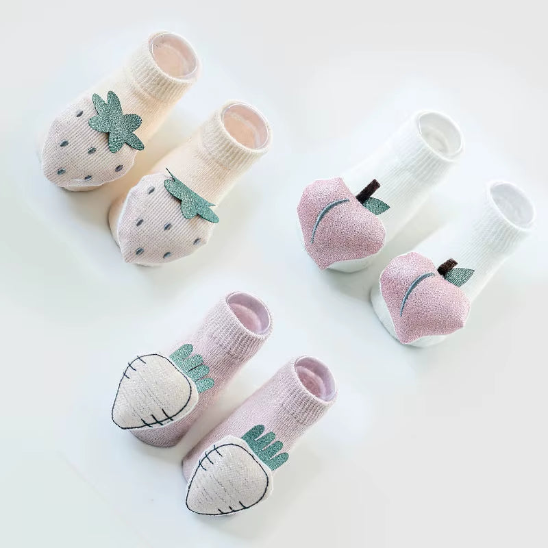 3Pairs Dinosaur Baby Socks for Girls Boys Child Anti-Slip Socks Children Infant Baby Stuff New Born Baby Items 0-3Y Floor Socks