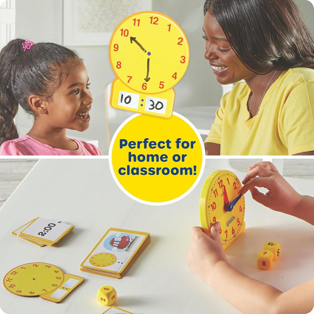 Time Activity Set - 41 Pieces, Ages 5+,Clock for Teaching Time, Telling Time, Homeschool Supplies, Montessori Clock