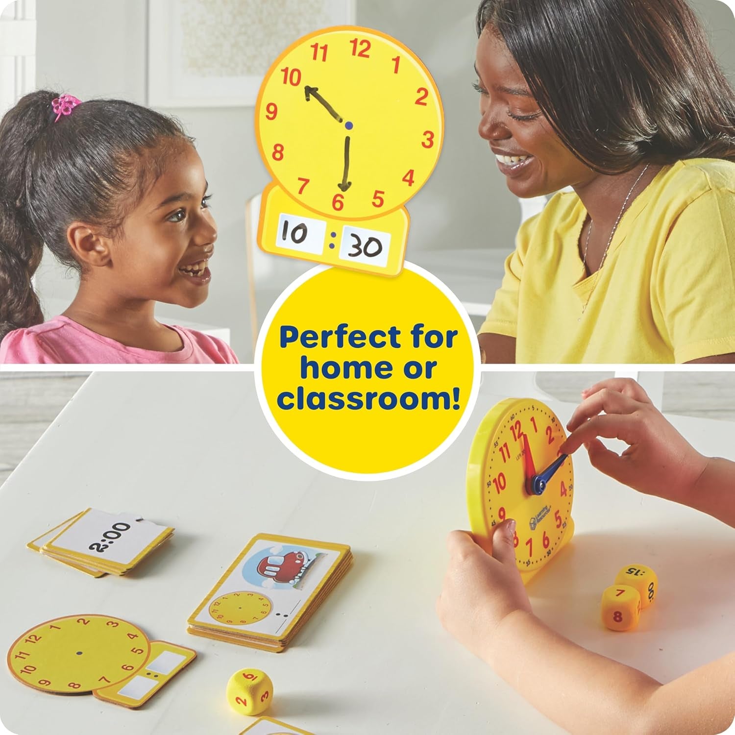 Time Activity Set - 41 Pieces, Ages 5+,Clock for Teaching Time, Telling Time, Homeschool Supplies, Montessori Clock