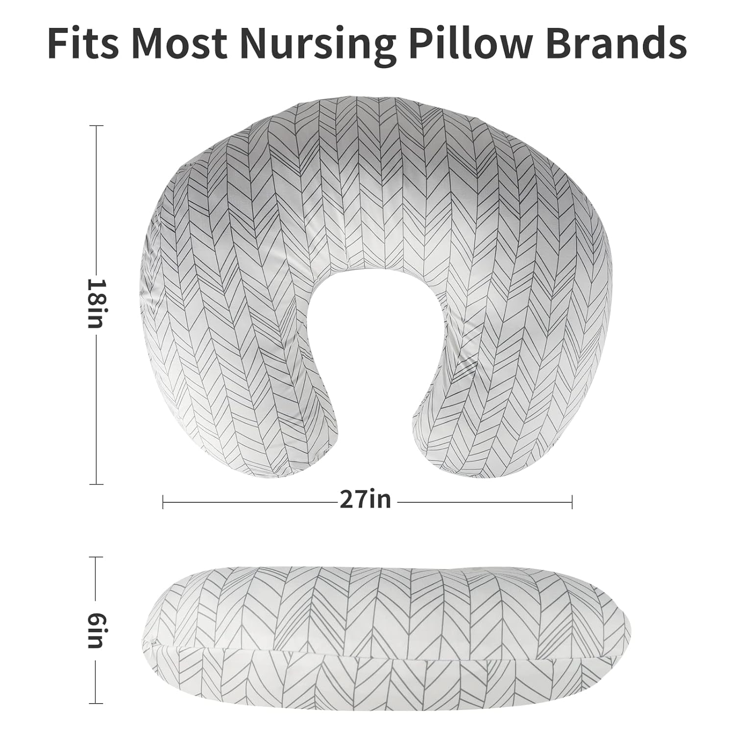 Nursing Pillow Cover 2 Pack Nursing Pillow Slipcovers for Breastfeeding Moms, Ultra-Soft Fit Standard Infant Nursing Pillows & Positioners for Baby Boy Girl