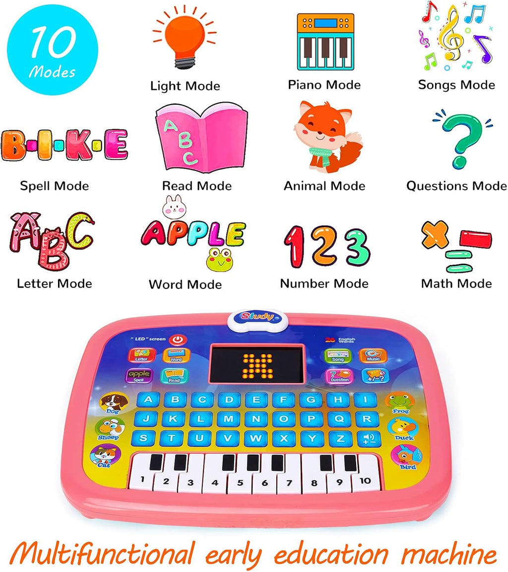 Gift for 2 3 4 Year Old Girl Toddler, Kids Educational Tablet Toys for Girls Age 1 2 3 Kid Birthday Gift for 12 24 36 Months Baby Preschool Learning Computer Toy for 2-5 Year Old Boys Girls Kids