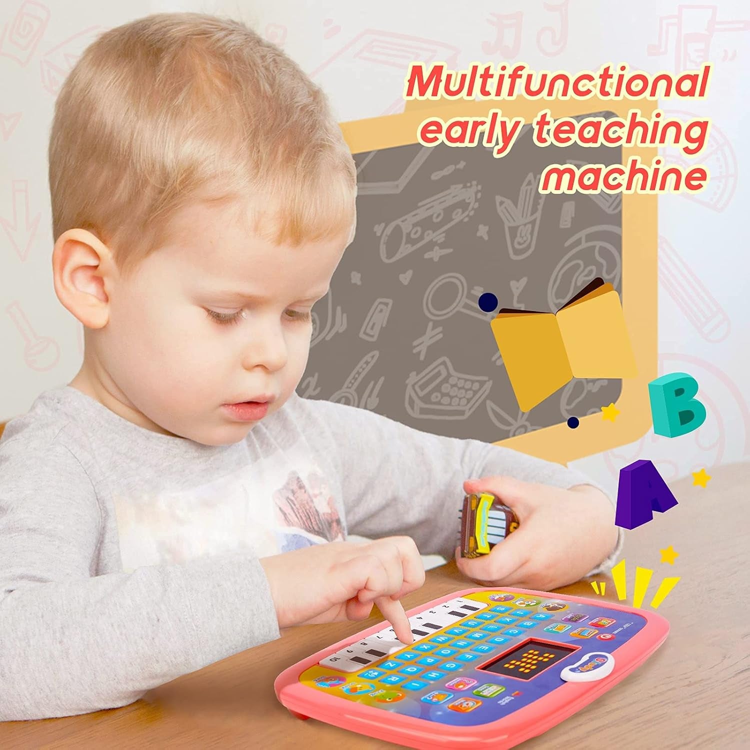 Gift for 2 3 4 Year Old Girl Toddler, Kids Educational Tablet Toys for Girls Age 1 2 3 Kid Birthday Gift for 12 24 36 Months Baby Preschool Learning Computer Toy for 2-5 Year Old Boys Girls Kids