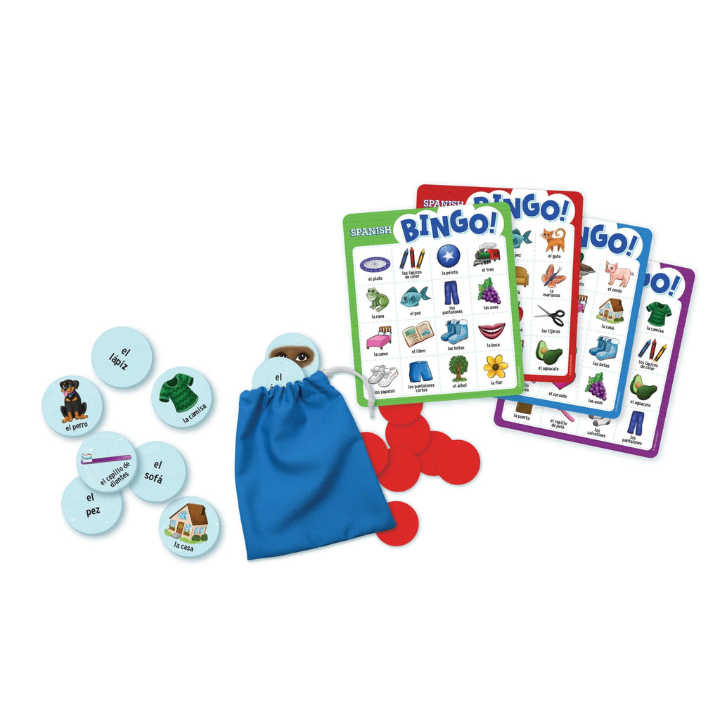 Spanish Bingo Game, Classic Game for Language Learning, 2-4 Players, Ages 5+