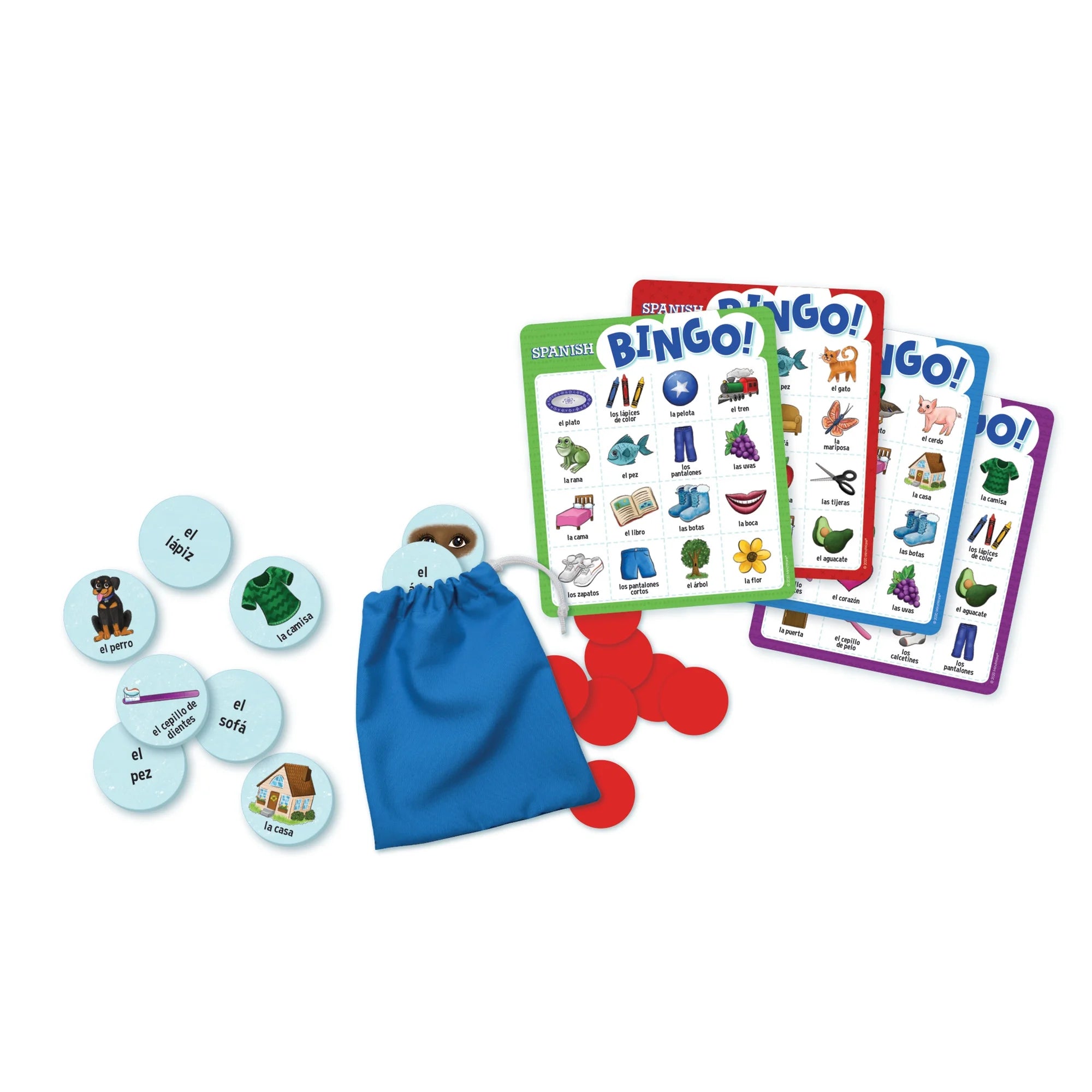 Spanish Bingo Game, Classic Game for Language Learning, 2-4 Players, Ages 5+