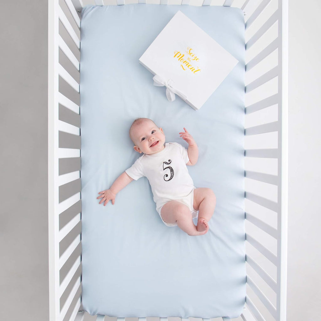 - Seize the Moment Baby Milestone Onesies, 1 through 12 Bodysuit Set with Numbers, Newborn Essentials