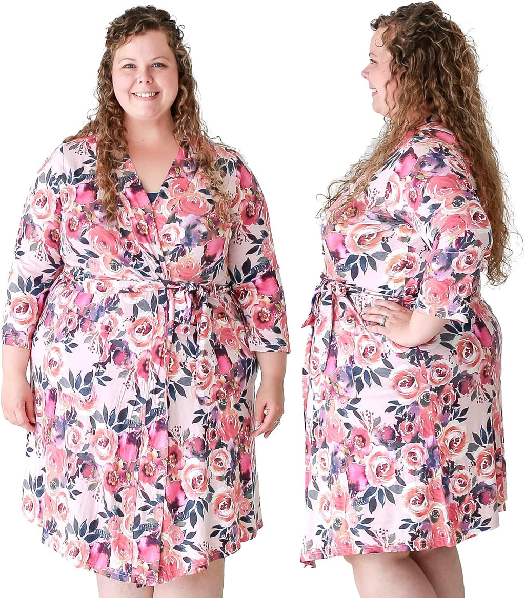 Robe for Maternity, Nursing, Hospital Labor & Delivery Gown, Soft Päpook Viscose from Bamboo, Women'S Pregnancy, Baby Birthing, & Postpartum Robes for New Mom, Women Lounge Wear Nightgown