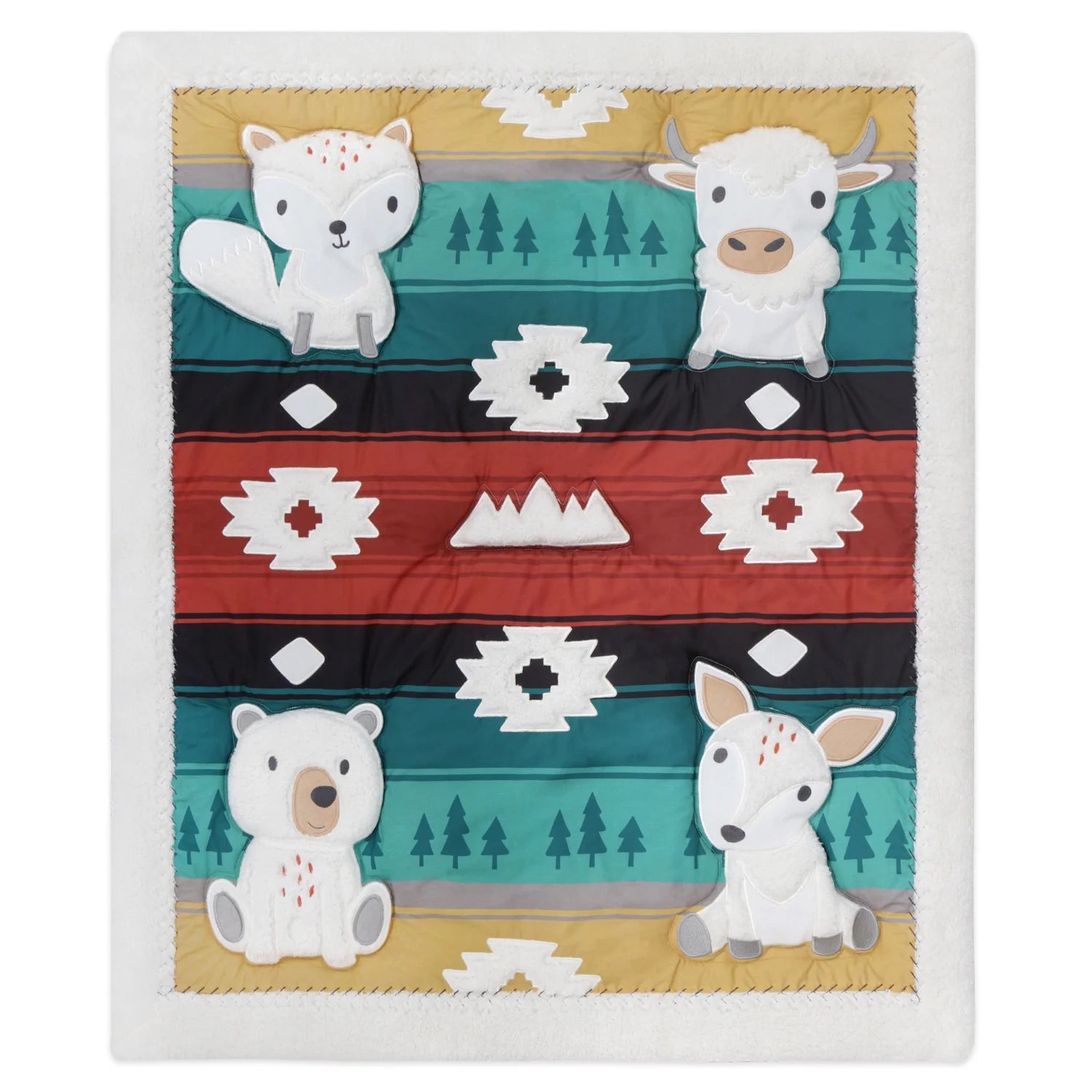 Organic Cotton Crib Bedding Set for Baby Boys, Western Woods, 4 Pieces