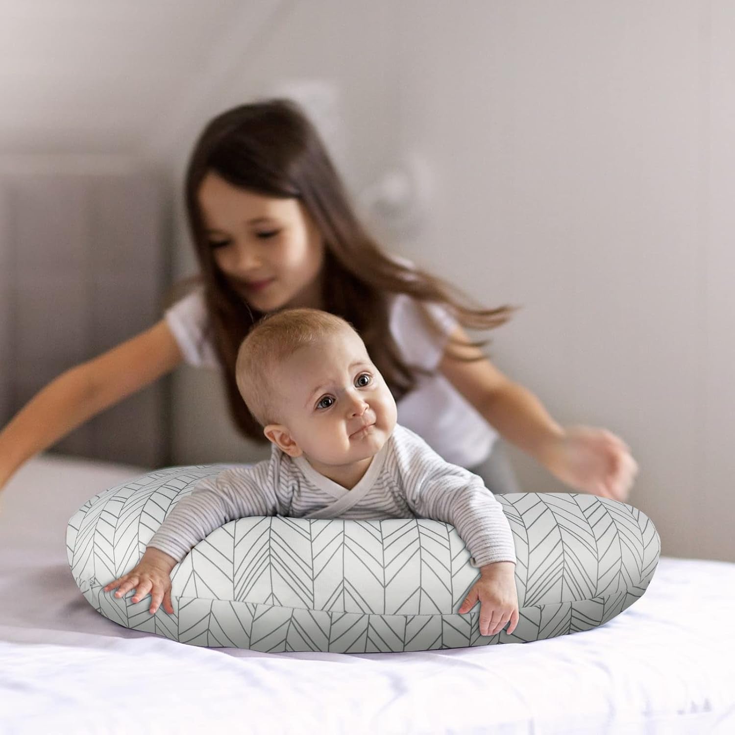 Nursing Pillow Cover 2 Pack Nursing Pillow Slipcovers for Breastfeeding Moms, Ultra-Soft Fit Standard Infant Nursing Pillows & Positioners for Baby Boy Girl