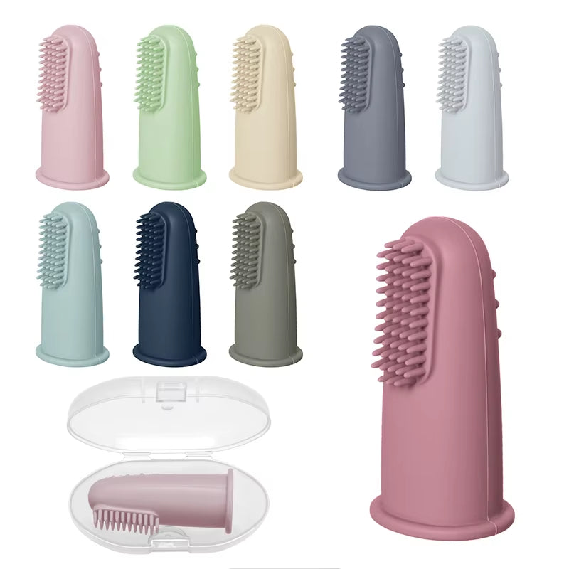 1Pcs Children Teether Oral Care Cleaning Brush Baby Health Finger Toothbrush New Born Baby Items Travel Portable Accessories
