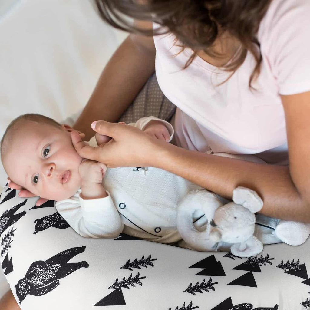 Nursing Pillow Cover 2 Pack Nursing Pillow Slipcovers for Breastfeeding Moms, Ultra-Soft Fit Standard Infant Nursing Pillows & Positioners for Baby Boy Girl