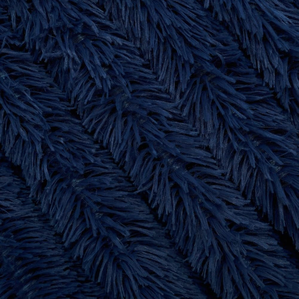 Ultra Soft Plush Blanket – Luxurious Furry Throw for Bed, Sofa, or Couch – Cozy & Warm Fuzzy Fur Design – Perfect for Relaxing – Navy Blue (51X63 Inches)