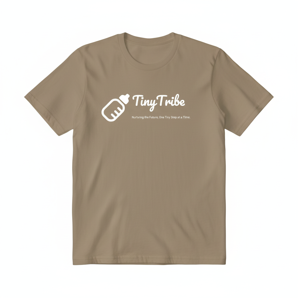 TinyTribe Light Coffee Brown T-Shirt with White Logo